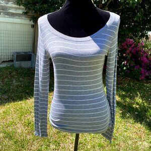 Super Soft Grey & White Striped Shirt